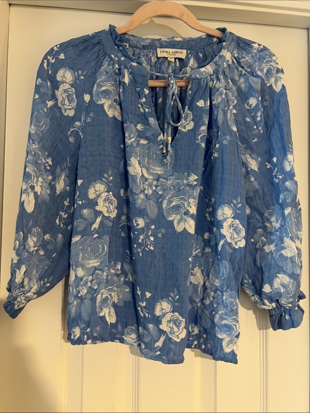 Laura Ashley Blue Floral Blouse